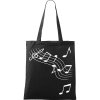 Ručně malovaná bavlněná taška 42 x 38 cm (Barva ČERNÁ, Motiv ručně malované tašky Trumpeta 1)