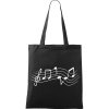 Ručně malovaná bavlněná taška 42 x 38 cm (Barva ČERNÁ, Motiv ručně malované tašky Trumpeta 1)