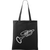 Ručně malovaná bavlněná taška 42 x 38 cm (Barva ČERNÁ, Motiv ručně malované tašky Trumpeta 1)