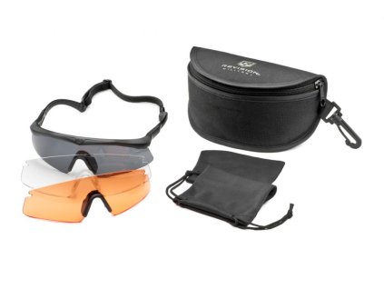 sawfly deluxe black with vermillion lenses