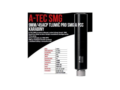 479 tlumic a tec model smg modulovy raze 9mm luger na zavit m15x1mm