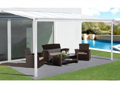 Hliníková pergola LANITPLAST WALL 33 bílá + bronz PC