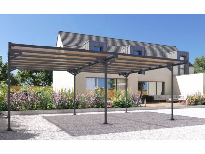 Kovový přístřešek / carport TRIGANO JARDIN MISTRAL DOUBLE LG2462