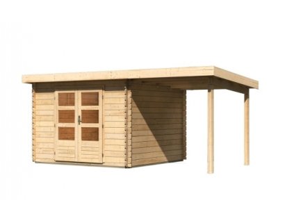 Dřevěný domek KARIBU BASTRUP 5 + přístavek 200 cm (73990) natur LG2900