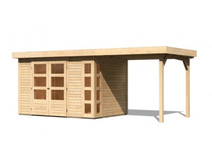 Dřevěný domek KARIBU KERKO 4 + přístavek 240 cm (82940) natur LG2968