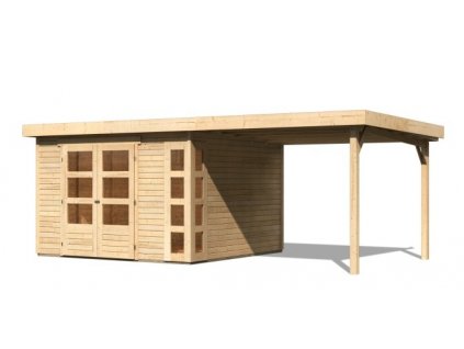 Dřevěný domek KARIBU KERKO 6 + přístavek 280 cm (23717) natur LG3001