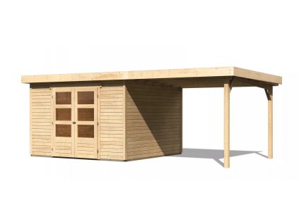 Dřevěný domek KARIBU ASKOLA 6 + přístavek 280 cm (23715) natur LG3290