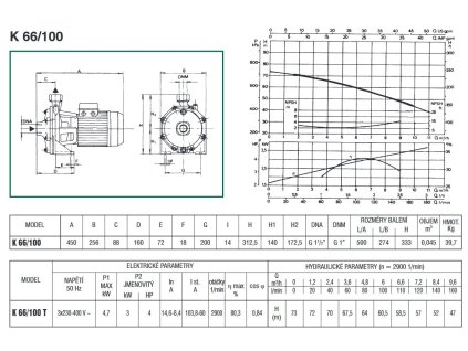 Odstředivé čerpadlo DAB K 66/100 T 400V