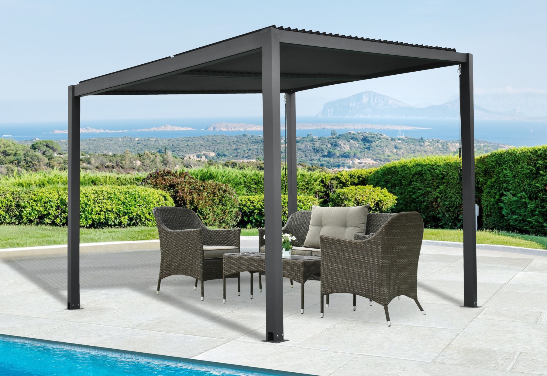 Levně Hliníková pergola LANITPLAST BIOCLIMATIC 33 LG2299