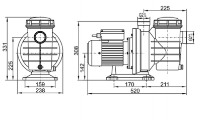 Bazénové čerpadlo IBO SWIM 100, 1,1kW Obrázek