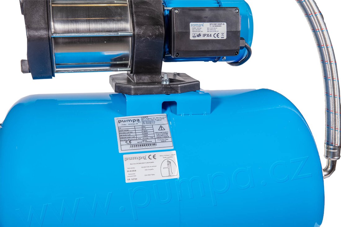 PUMPA Domácí vodárna BLUE LINE 5PCSm 1300P-G 50 l Obrázek