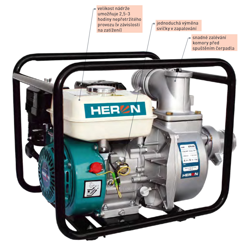 Čerpadlo EXTOL 6,5HP, 1100l/min 8895102 Obrázek