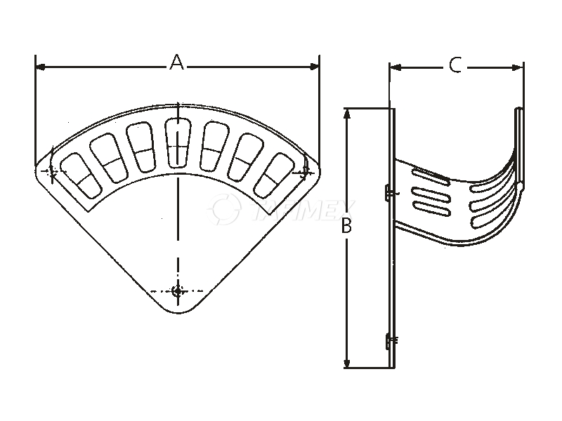 Nástěnný držák hadic, slitina hliníku, 348x255x143 Obrázek