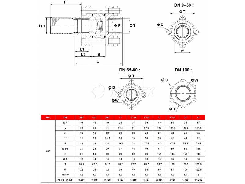 MSO Sací koš nerezový závit: 1/2" Obrázek