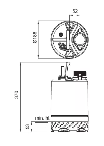 Kalové stavební čerpadlo 50 EUB-5.10T, 400V, 0.75kW, bez plováku Obrázek