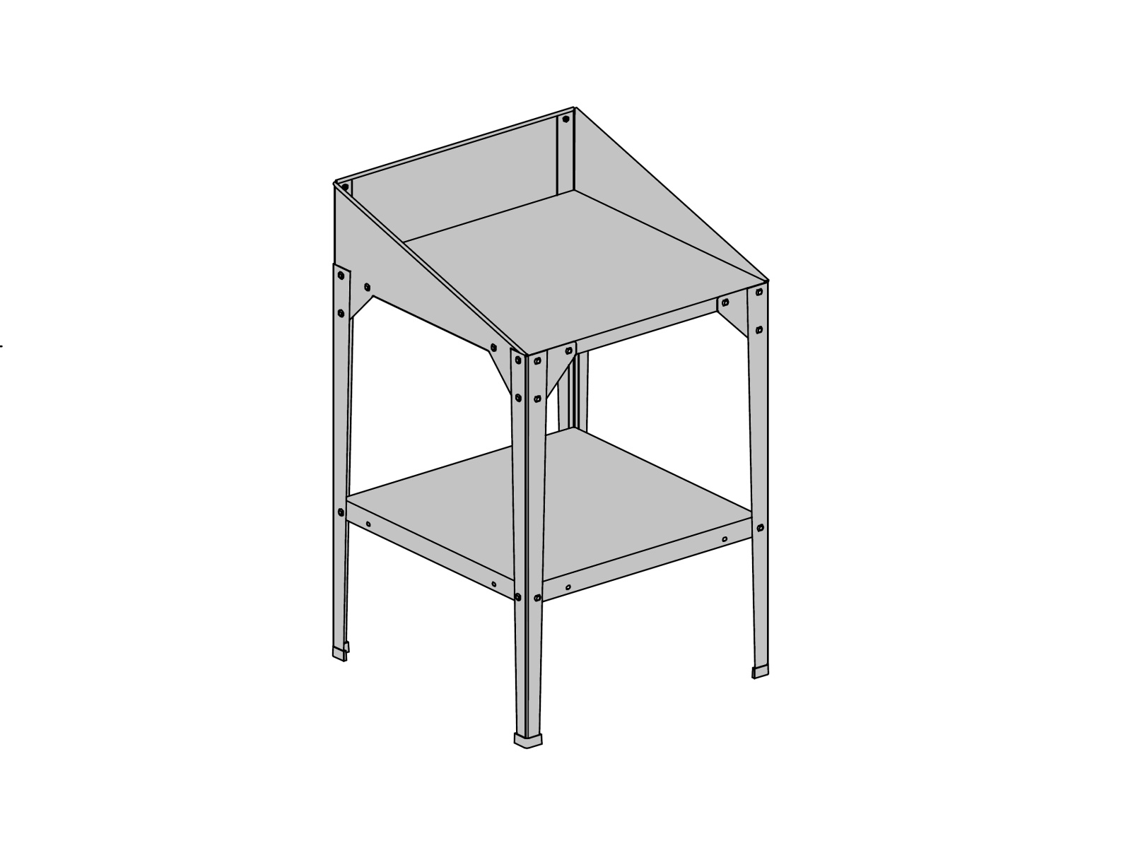 Levně Ocelový regál LANITPLAST 60x60x41/81 cm dvoupolicový stříbrný GSE3 LG2712