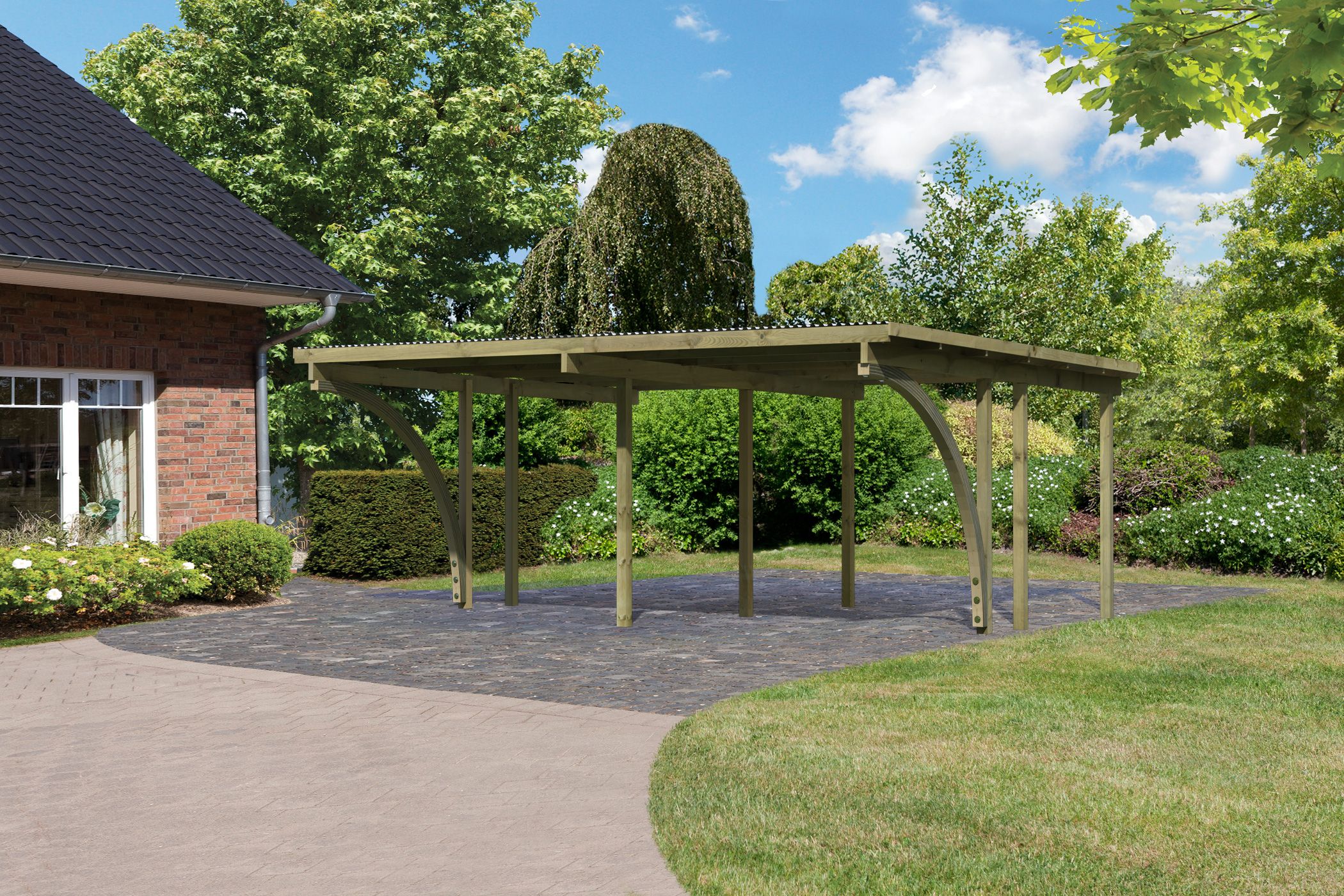 Levně Dvojitý carport KARIBU ECO 1A 62039 LG3142