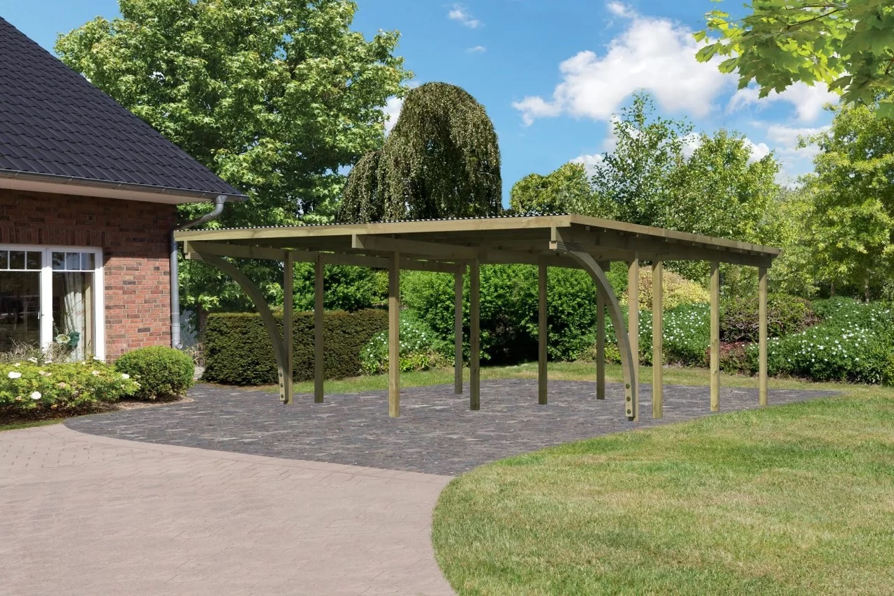 Levně Dvojitý carport KARIBU ECO 2C 62045 LG3295