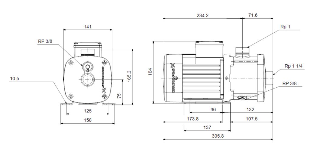 Čerpadlo GRUNDFOS CM5-3 A-R-G-V-AQQV (96806824) Obrázek