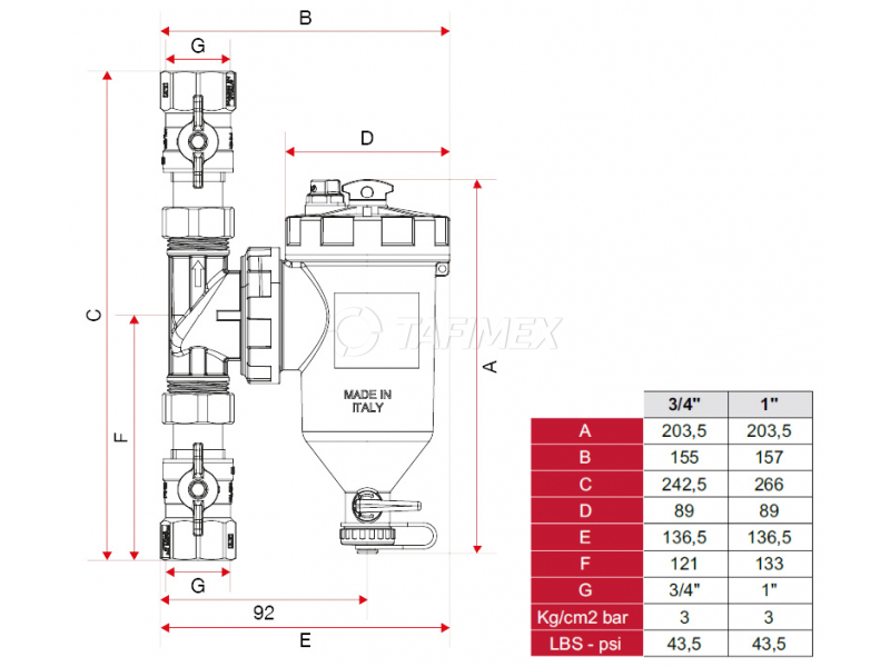 Odstředivý odkalovač s magnetickou vložkou I-MAG XL 3/4" Obrázek