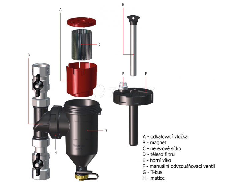 Odstředivý odkalovač s magnetickou vložkou I-MAG XL 1" Obrázek