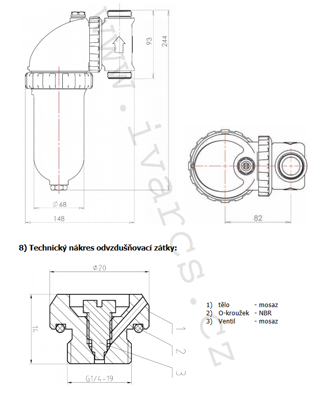 Odstředivý odkalovač s magnetickou vložkou I-MAG XL 3/4" Obrázek