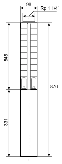 Ponorné čerpadlo EVAK V4S-1M18, 230V, 0,55kW, 2m kabelu Obrázek