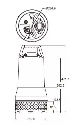 Kalové stavební čerpadlo 50 EUB-5.20T, 400V, 1.5kW, bez plováku Obrázek
