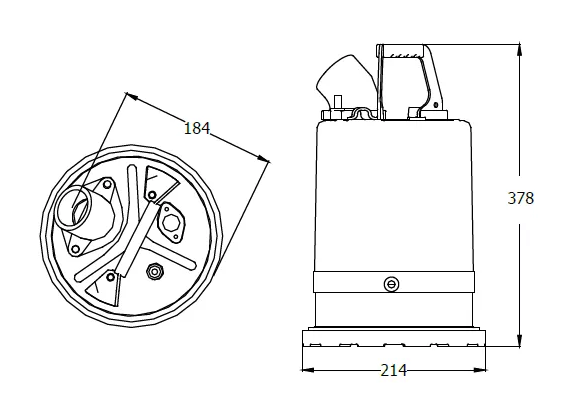 Kalové stavební čerpadlo 50 EUBR-5.10S, 230V, 0.75kW, bez plováku Obrázek