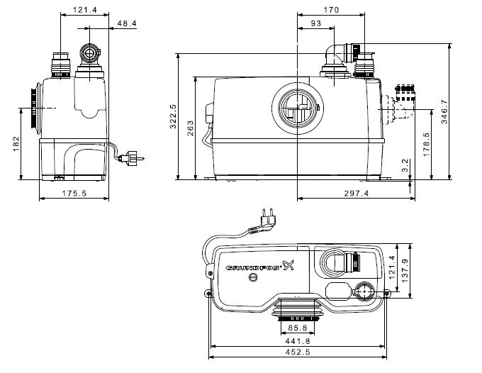 Kalový box GRUNDFOS SOLOLIFT 2 WC-1 97775314 Obrázek