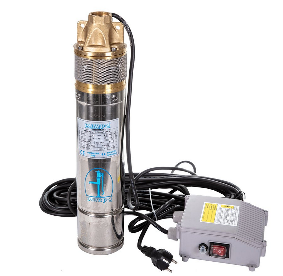 Pumpa BLUE LINE 4SKM 150 230V kabel 30m Spouštěcí skříňka a vypínač