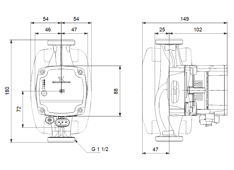 Grundfos ALPHA 1 L 25-40 180 mm 99160579 Obrázek