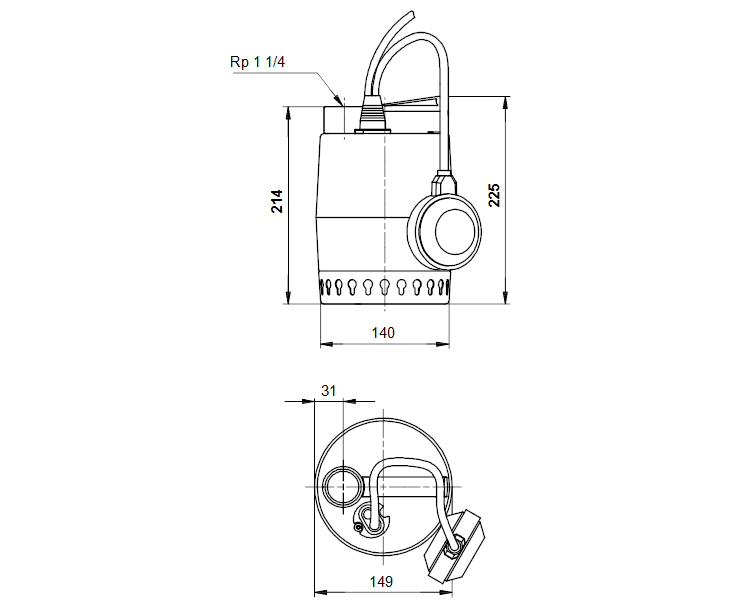 Grundfos UNILIFT KP 150 A1 011H1800 Obrázek