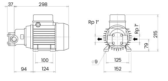 Zubové čerpadlo SEAR CF 400V 0,75kW (by pass) Obrázek