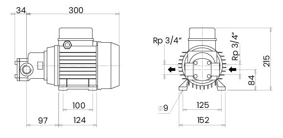 Zubové čerpadlo SEAR CFP 400V 0,37kW (by pass) Obrázek