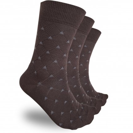 Bavlněné ponožky hnědé sada REDFIR 1