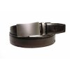 Pánský kožený černý opasek Noir a automatická spona Brushed silver | REDFIR