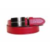 Pánský kožený červený opasek Red a automatická spona Gunmetal elegance | REDFIR