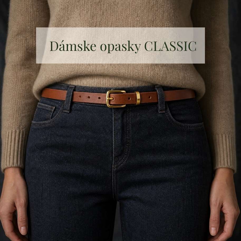 Dámske kožené opasky — kolekcia CLASSIC PC