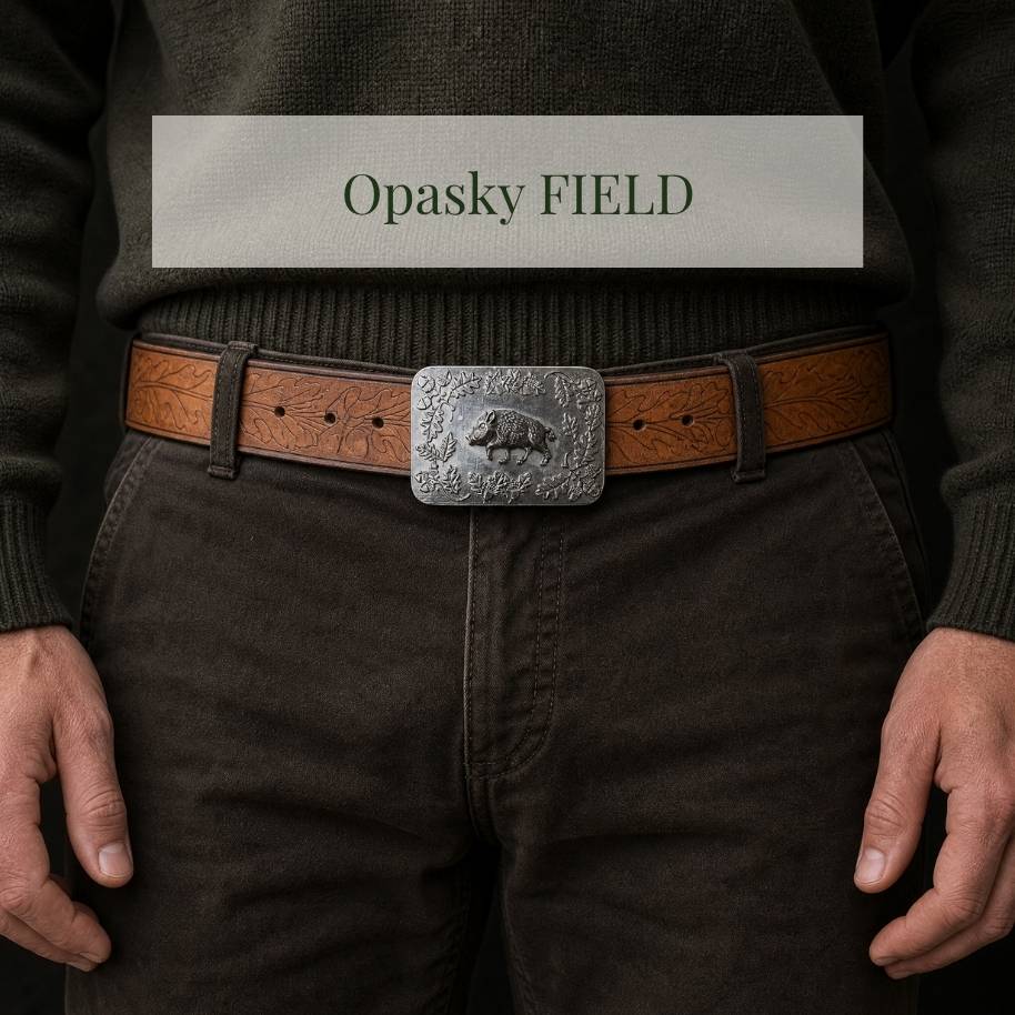 Pánske kožené opasky — kolekcia FIELD PC