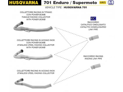 Výfukový svod ARROW bez KAT / HUSQVARNA 701 SUPERMOTO (21-23) / HUSQVARNA 701 ENDURO / LR / (21-23)