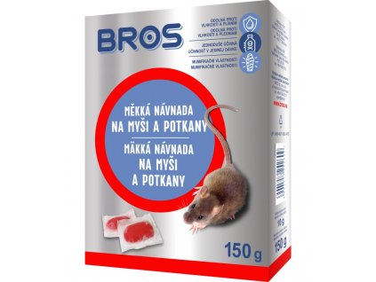 BROS - mäkká návnada na myši a potkany, odolná proti vlhkosti a plesniam 150g
