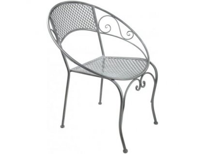 DEMA Provence Záhradná stolička kovová, sivá