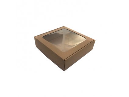 Krabica s okienkom, 25x25x7cm, hnedá