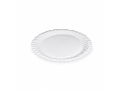 Papierový tanier plytký, PAP, priemer 23cm, biely (15ks)