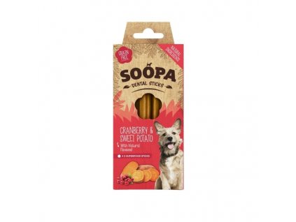 Soopa - Dentálne pamlsky pre psov brusnice a sladké zemiaky 100 g