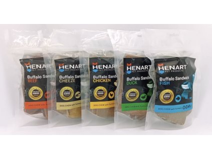 Henart Pet Products Buffalo sandwich kačka S/10ks, 250g