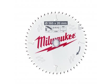MILWAUKEE Řezný kotouč na hliník, 165 x 20 x 1,6 x 52 ATB