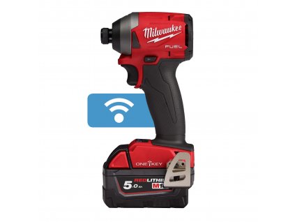 MILWAUKEE Aku 1/4' HEX rázový utahovák M18 ONEID2-502X ONE-KEY™, 2 x 5.0Ah'