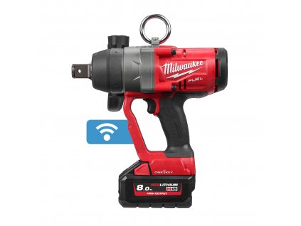MILWAUKEE 1' Aku rázový utahovák s poj. kroužkem M18 ONEFHIWF1-802X ONE-KEY™, 2 x 8.0Ah
